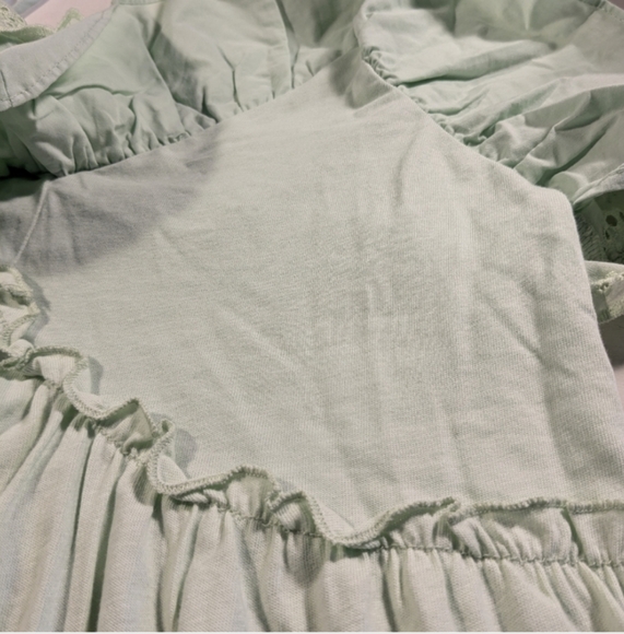 π Zara Cotton Maxi Dress w/ Frilly Eyelet Detail, L, NWT - Picture 9 of 16